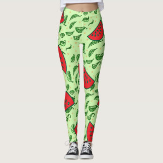Leaf pattern and Watermelons Leggings