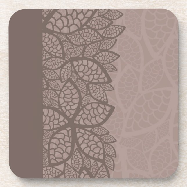 Leaf pattern border and background coaster (Front)