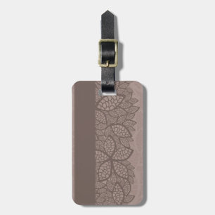 Leaf pattern border and background luggage tag