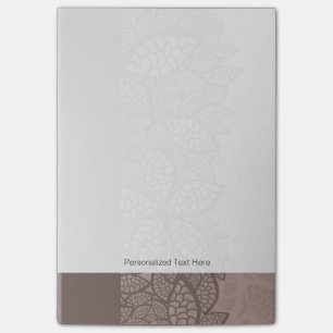 Leaf pattern border and background post-it notes