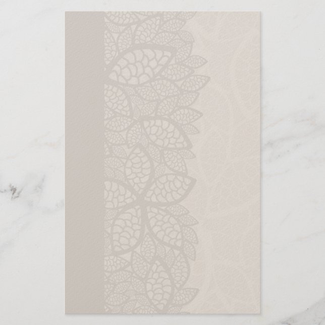 Leaf pattern border and background stationery (Front)
