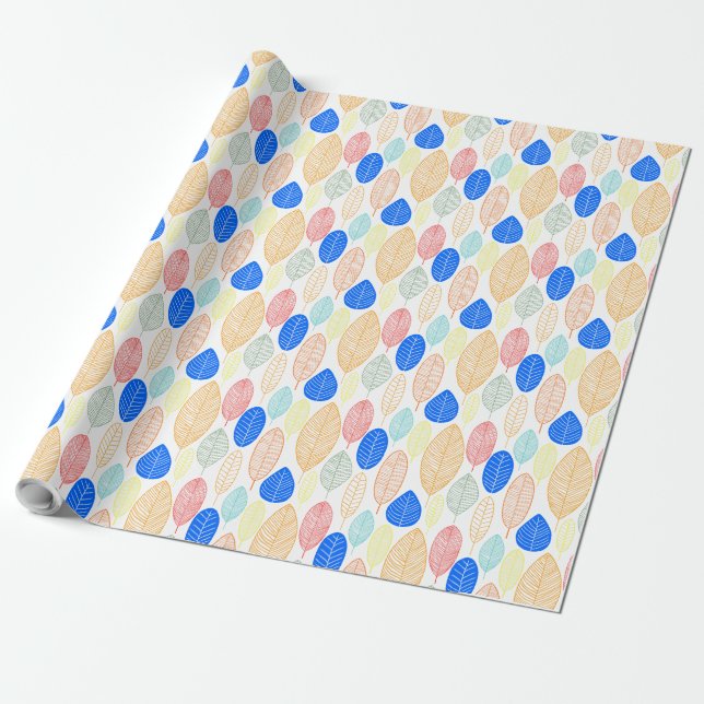 Leaf Pattern - Colours 02 Wrapping Paper (Unrolled)