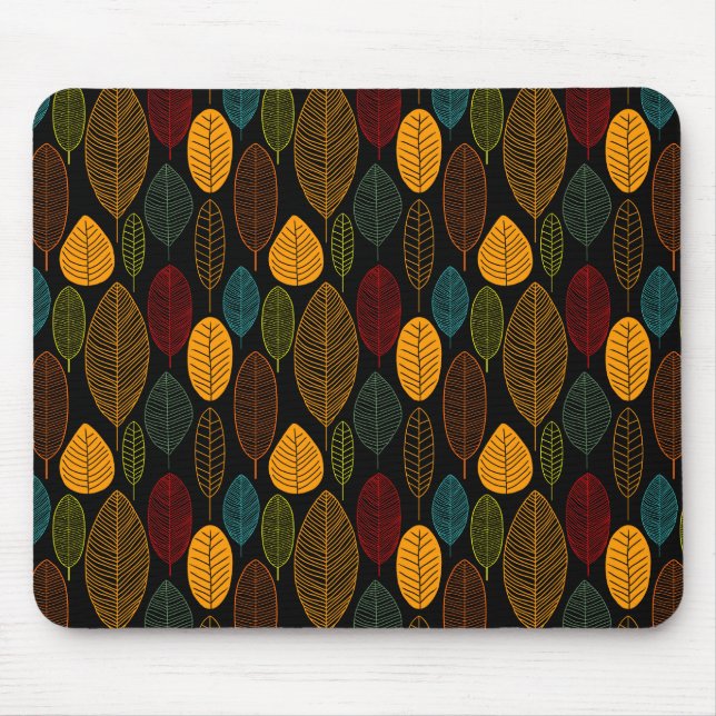 Leaf Pattern - Colours Mouse Mat (Front)