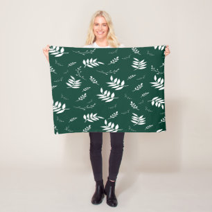 leaf pattern fleece blanket