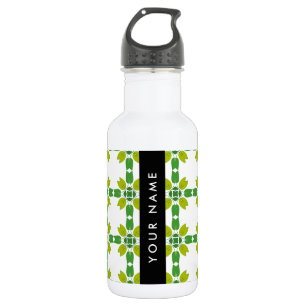 Leaf Pattern, Green Leaves, Your Name 532 Ml Water Bottle