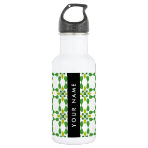 Leaf Pattern, Green Leaves, Your Name 532 Ml Water Bottle