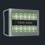 Leaf Pattern, Green Leaves, Your Name Belt Buckle<br><div class="desc">Elegant,  stylish and sophisticated pattern with green leaves. Modern and trendy gift,  perfect for the nature lover in your life. Personalise by adding your name,  nickname,  monogram or initials.</div>