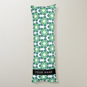 Leaf Pattern, Green Leaves, Your Name Body Cushion