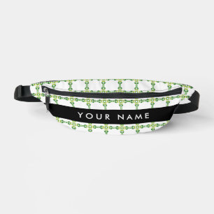 Leaf Pattern, Green Leaves, Your Name Bum Bags
