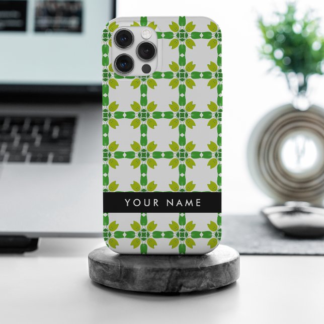 Leaf Pattern, Green Leaves, Your Name Case-Mate iPhone Case (Creator Uploaded)