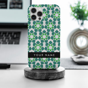 Leaf Pattern, Green Leaves, Your Name iPhone 15 Pro Max Case