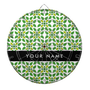 Leaf Pattern, Green Leaves, Your Name Dartboard