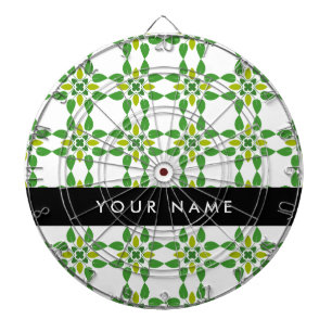 Leaf Pattern, Green Leaves, Your Name Dartboard