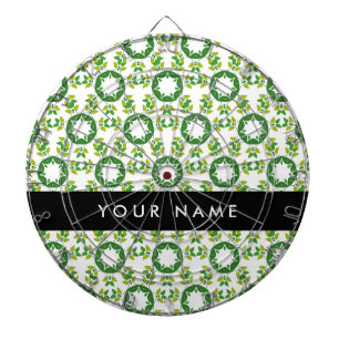 Leaf Pattern, Green Leaves, Your Name Dartboard