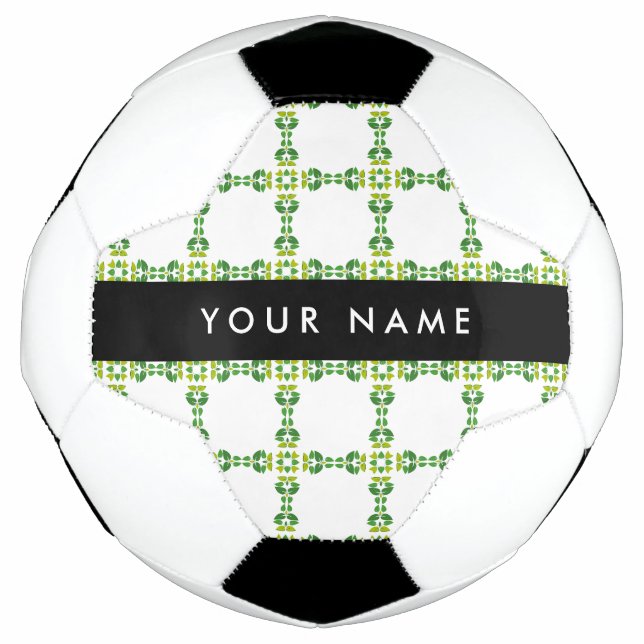 Leaf Pattern, Green Leaves, Your Name Football (Front)