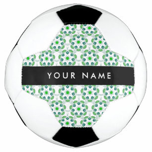Leaf Pattern, Green Leaves, Your Name Football