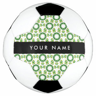 Leaf Pattern, Green Leaves, Your Name Football