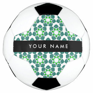 Leaf Pattern, Green Leaves, Your Name Football
