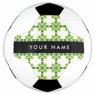Leaf Pattern, Green Leaves, Your Name Football