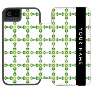 Leaf Pattern, Green Leaves, Your Name Incipio Watson™ iPhone 5 Wallet Case