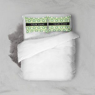 Leaf Pattern, Green Leaves, Your Name Pillowcase