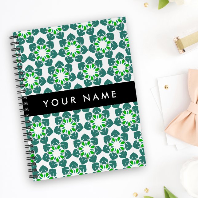 Leaf Pattern, Green Leaves, Your Name Planner (Creator Uploaded)