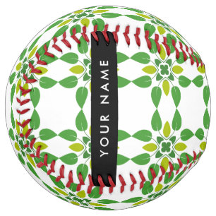 Leaf Pattern, Green Leaves, Your Name Softball