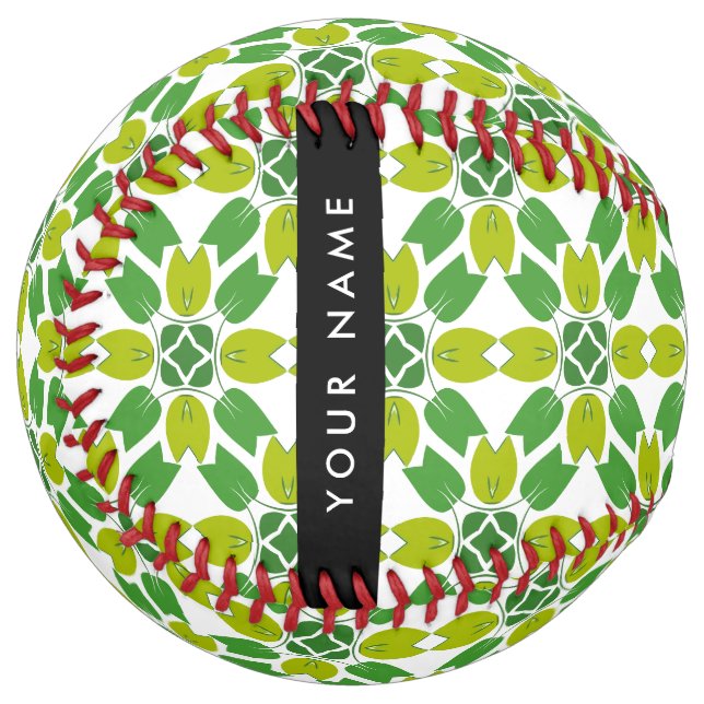 Leaf Pattern, Green Leaves, Your Name Softball (Front Left)