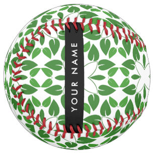 Leaf Pattern, Green Leaves, Your Name Softball