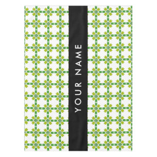 Leaf Pattern, Green Leaves, Your Name Tablecloth