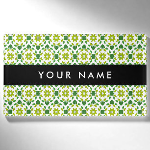 Leaf Pattern, Green Leaves, Your Name Tag