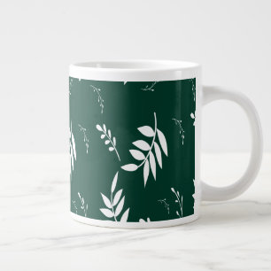 leaf pattern large coffee mug