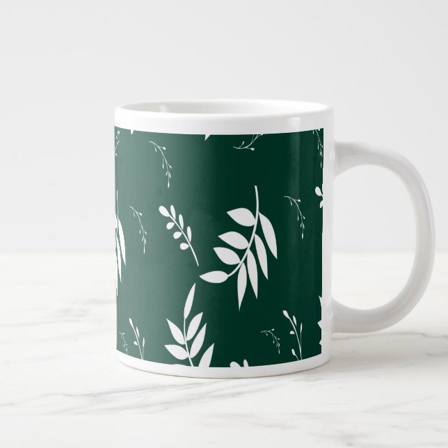 leaf pattern large coffee mug (Right)
