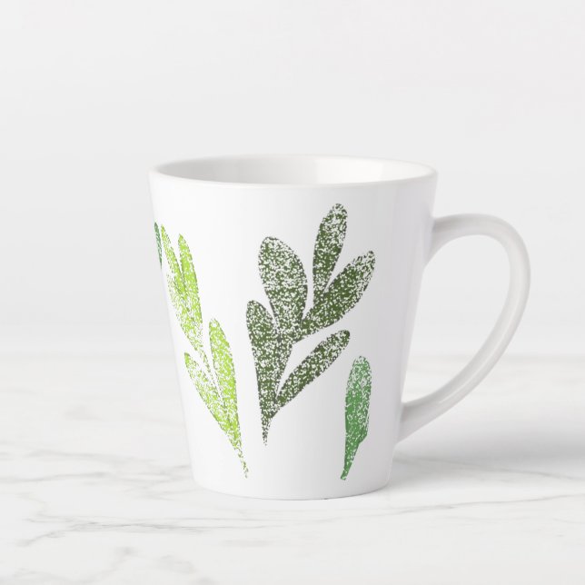 Leaf Pattern Latte Mug (Right)