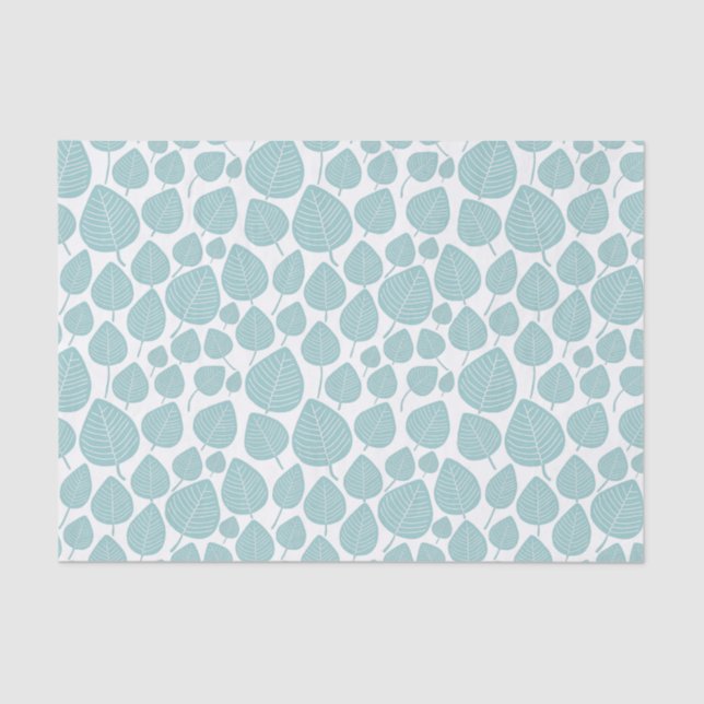 Leaf Pattern - Light Blue Green Tissue Paper (Front)
