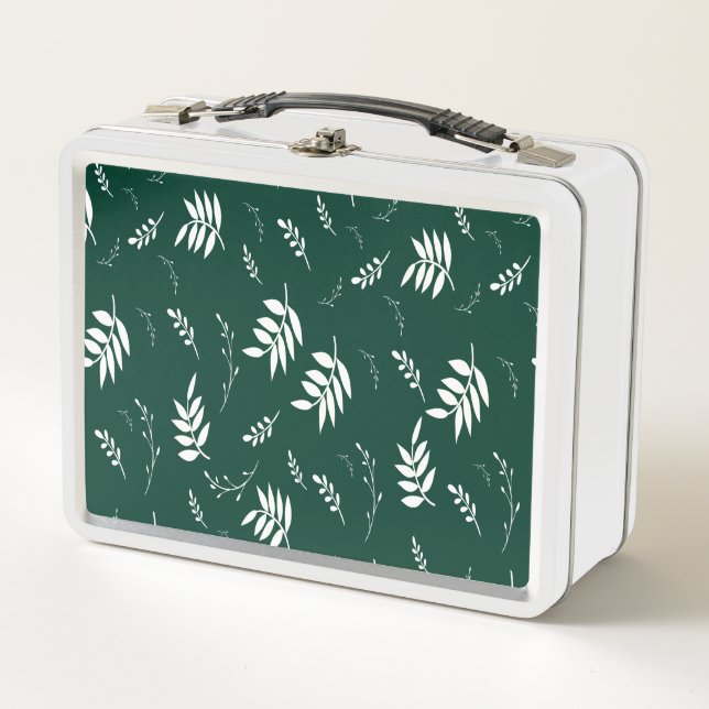 leaf pattern metal lunch box (Front)