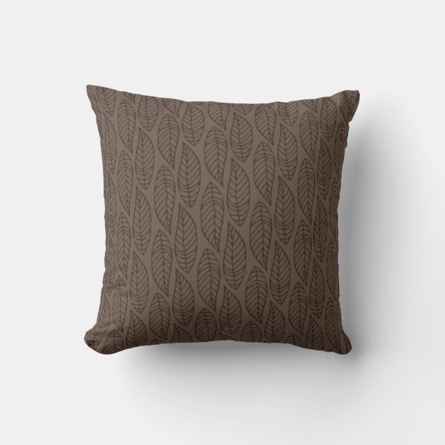 Leaf Pattern No.1 - Colour Brown Cushion (Front)