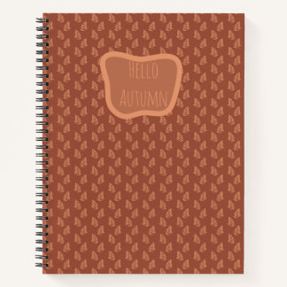 Leaf pattern on warm brown background,  notebook