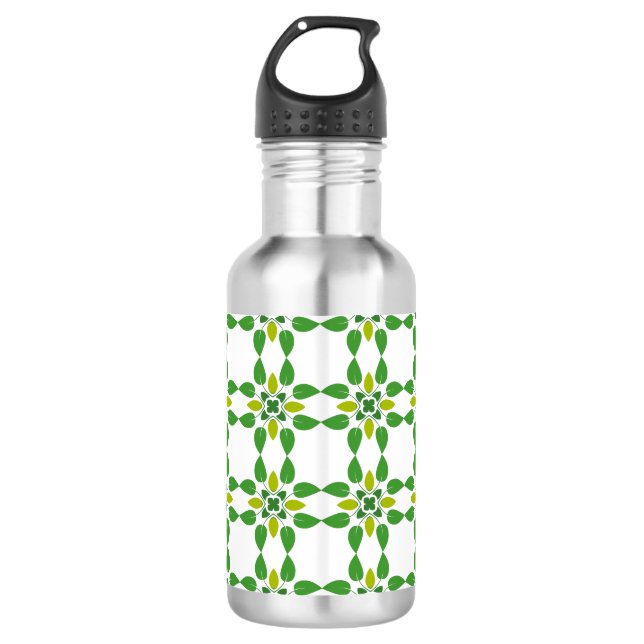 Leaf Pattern, Pattern Of Leaves, Green Leaves 532 Ml Water Bottle (Front)