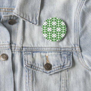 Leaf Pattern, Pattern Of Leaves, Green Leaves 6 Cm Round Badge