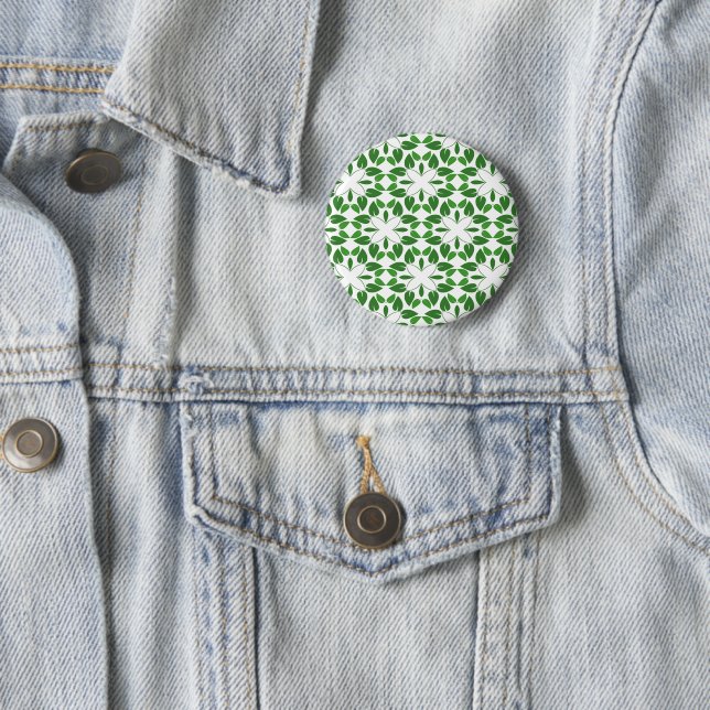 Leaf Pattern, Pattern Of Leaves, Green Leaves 6 Cm Round Badge (In Situ)