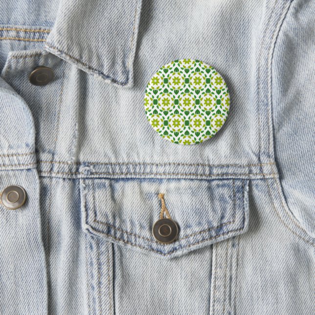 Leaf Pattern, Pattern Of Leaves, Green Leaves 6 Cm Round Badge (In Situ)