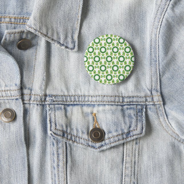 Leaf Pattern, Pattern Of Leaves, Green Leaves 6 Cm Round Badge (In Situ)