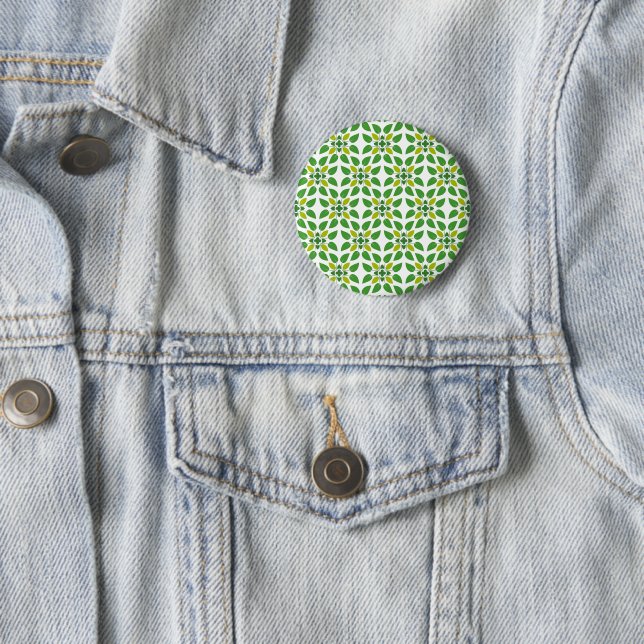 Leaf Pattern, Pattern Of Leaves, Green Leaves 6 Cm Round Badge (In Situ)