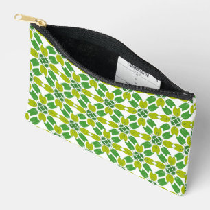 Leaf Pattern, Pattern Of Leaves, Green Leaves Accessory Pouch