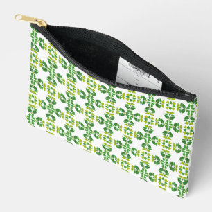 Leaf Pattern, Pattern Of Leaves, Green Leaves Accessory Pouch