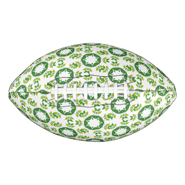 Leaf Pattern, Pattern Of Leaves, Green Leaves American Football (Front)