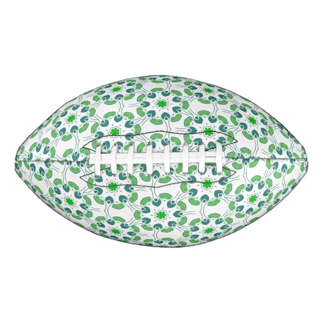 Leaf Pattern, Pattern Of Leaves, Green Leaves American Football (Front)