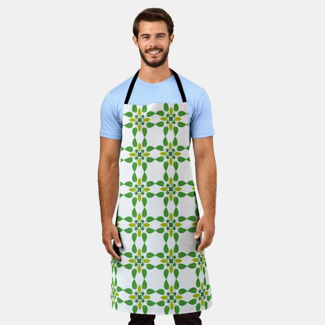 Leaf Pattern, Pattern Of Leaves, Green Leaves Apron (Worn)
