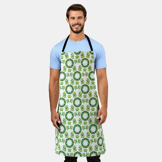 Leaf Pattern, Pattern Of Leaves, Green Leaves Apron (Worn)